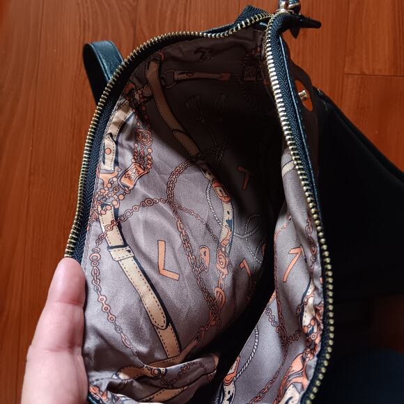La Terre Vegan Leather Black Backpack With Whipstitch Detail‎ main image 5